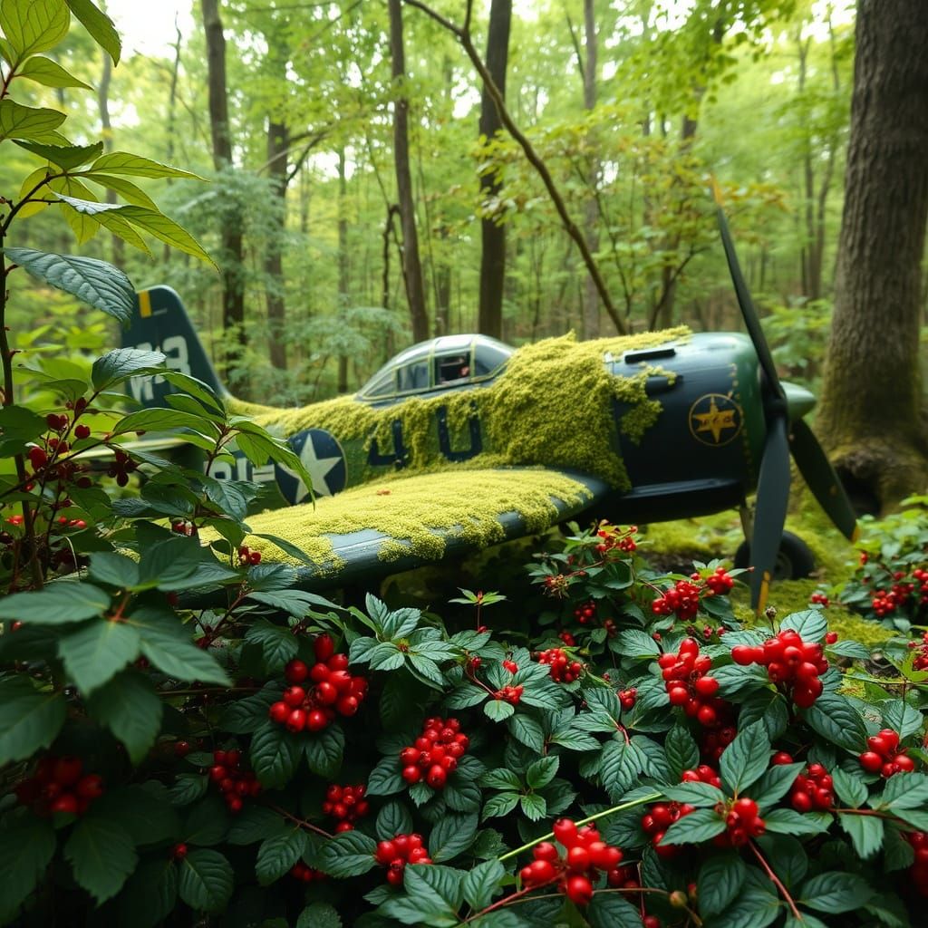 Nature Reclaims a Corsair Fighter Plane