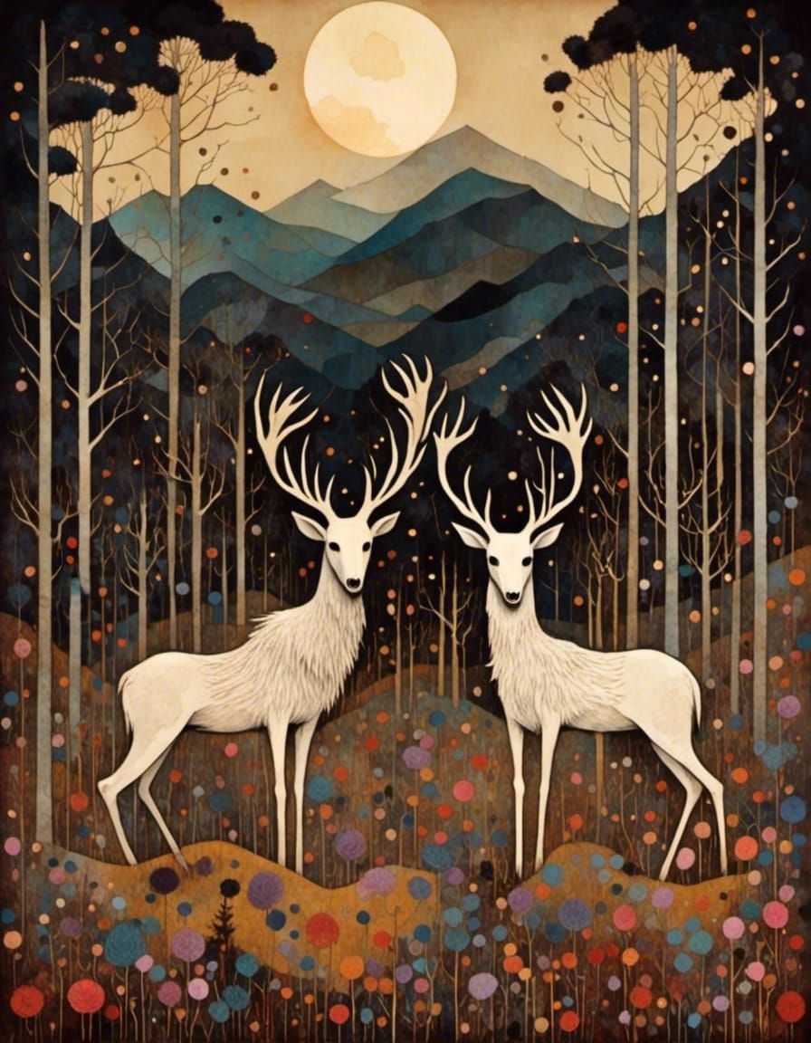 Sinister Druids by Bonfire in Gothic Style