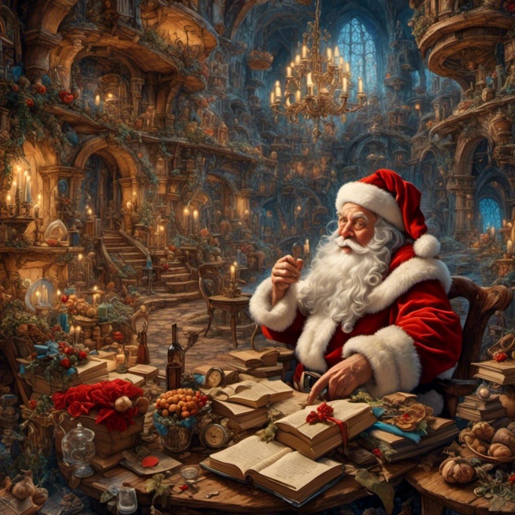 Santa Clause in his grotto