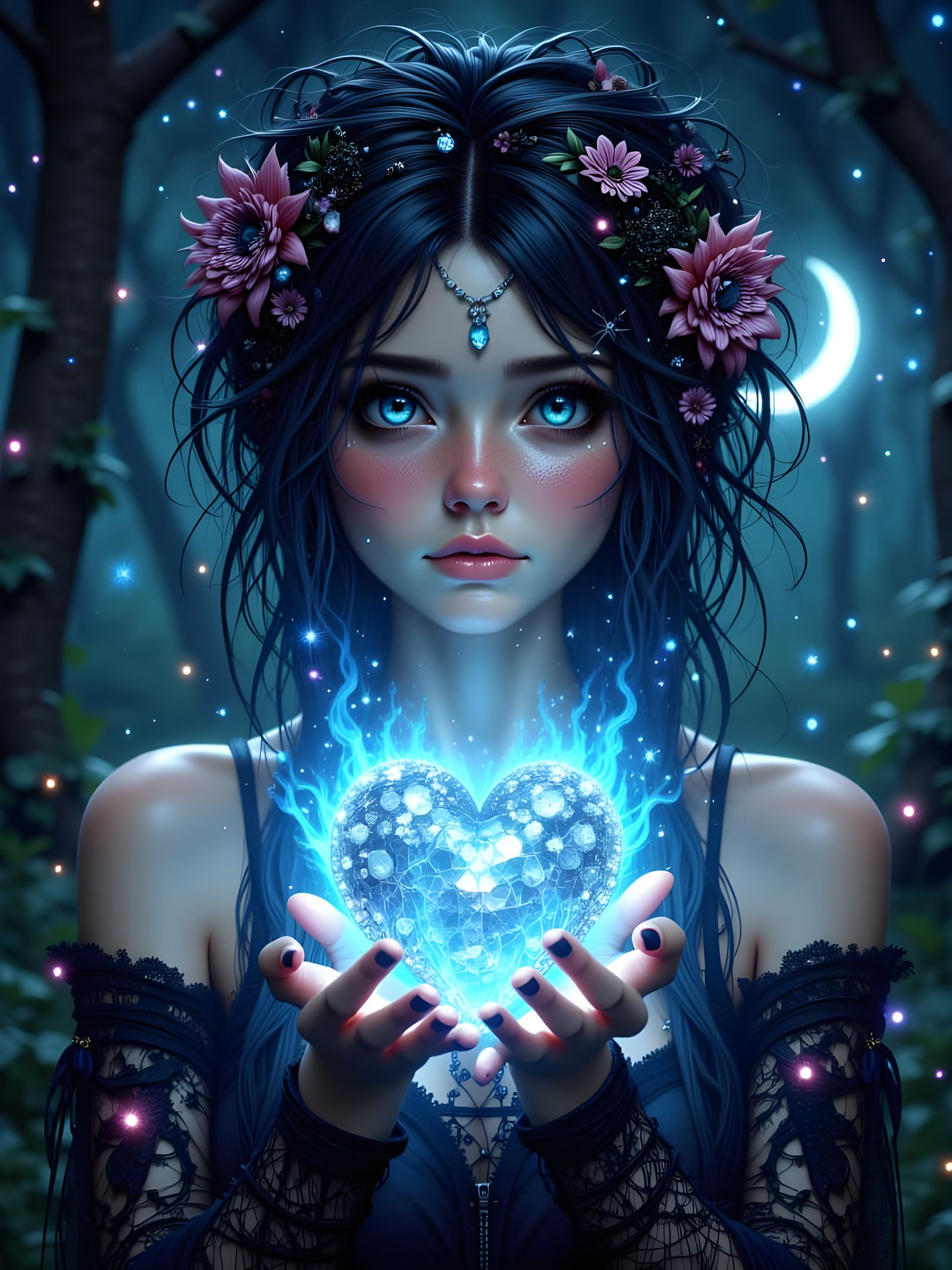 Diamond Heart in Bohemian Woman's Hands