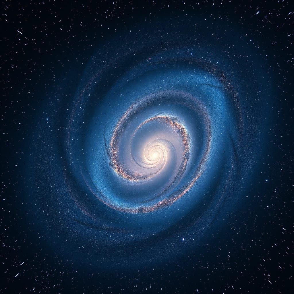 Spectacular Six-Armed Spiral Galaxy in Cinematic Style