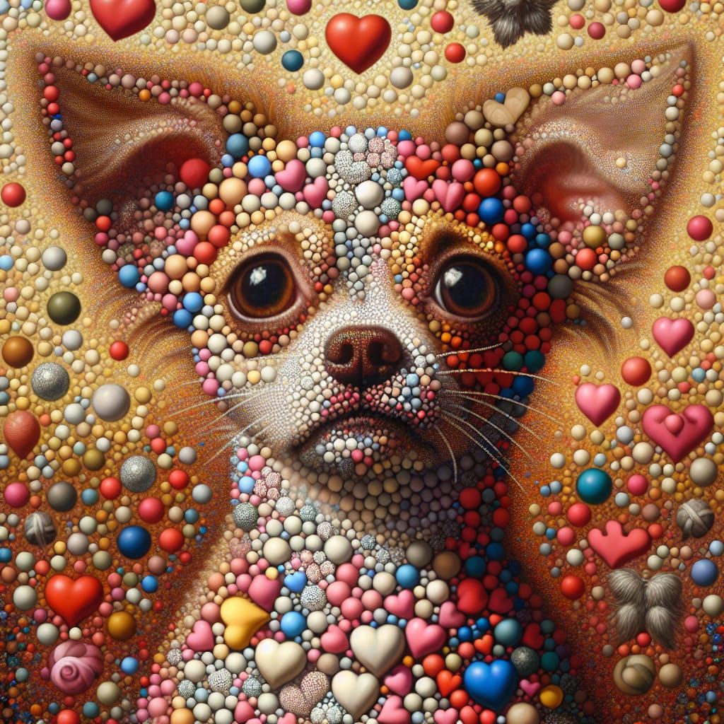 Surreal Whimsy of a Confused Chihuahua Puppy