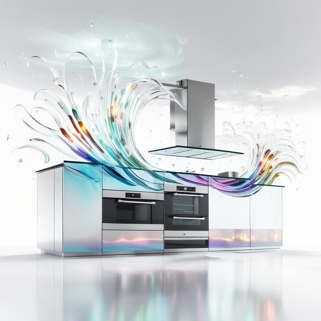 Futuristic Kitchen Awakens with Magic, 3D Render