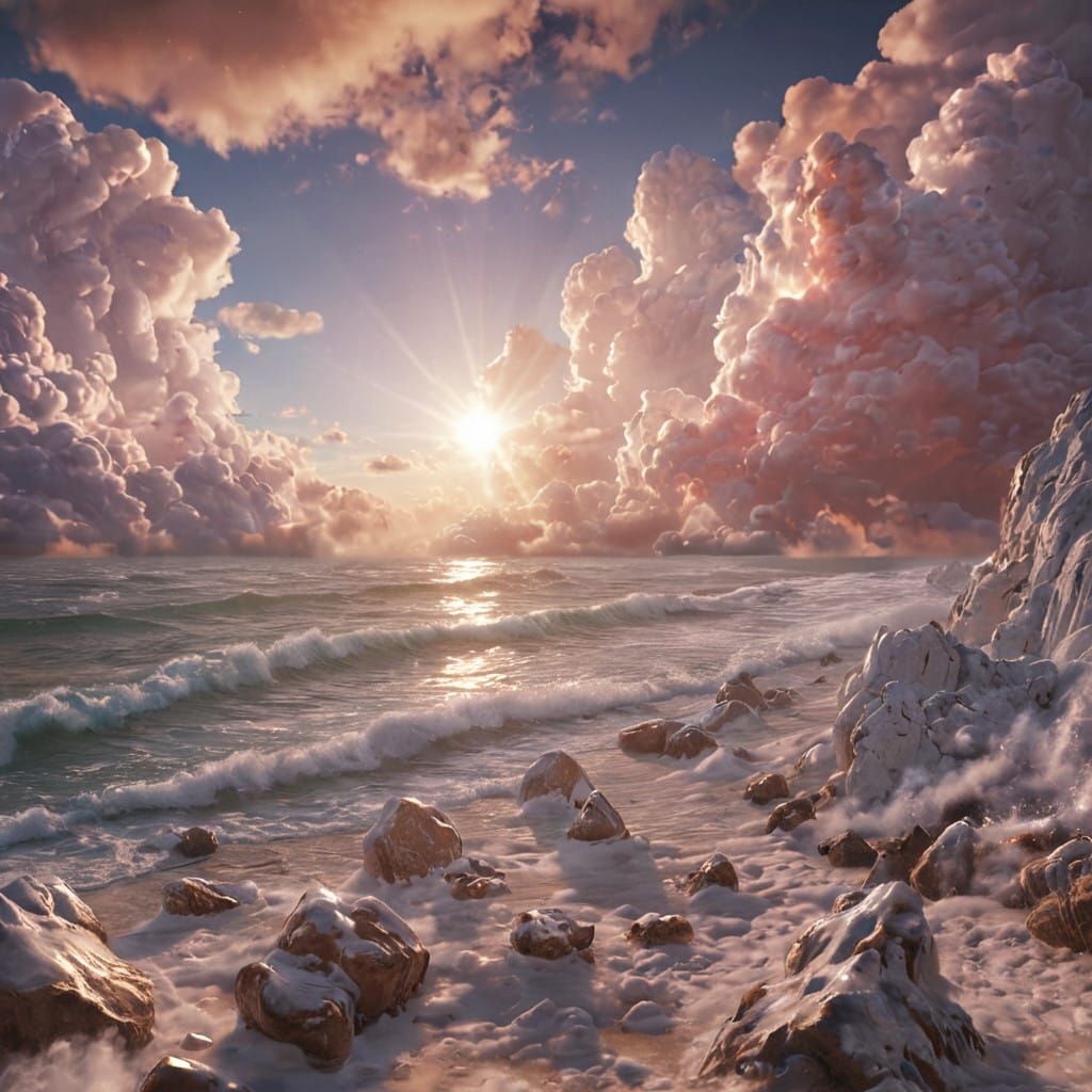 Divine Skies of Ogygia in Vibrant Pastels