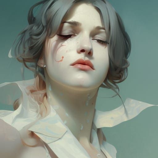 Egirl Nurse Portrait in Artgerm Style