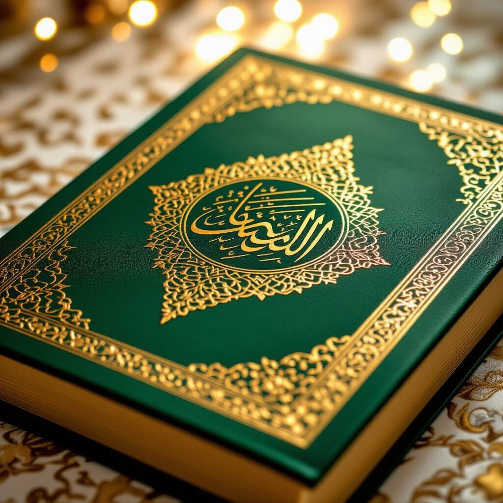Luxury Emerald Quran with Golden Engraving