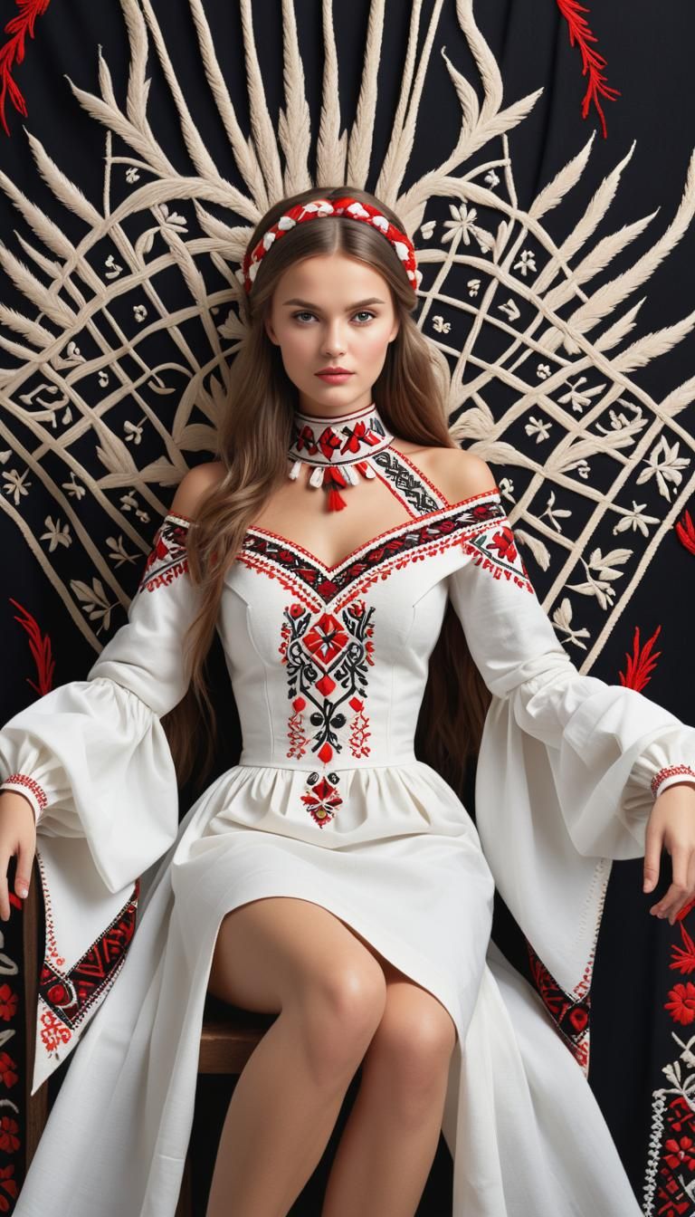 Ukrainian Galician Embroidery Pattern Illustration