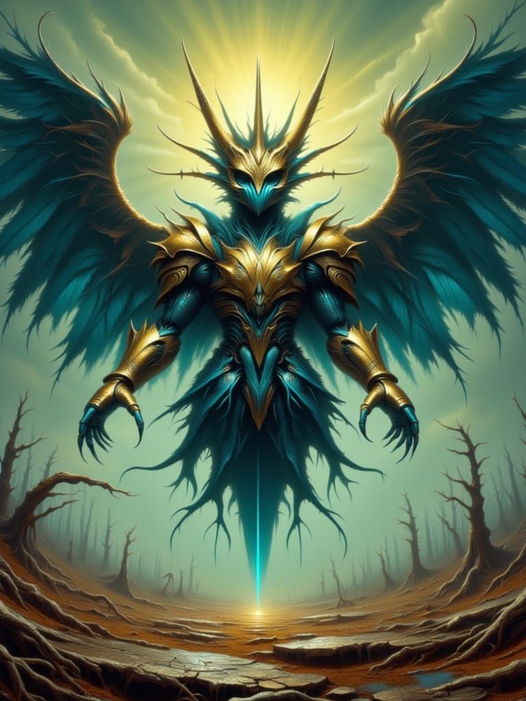 A surreal majestic robot