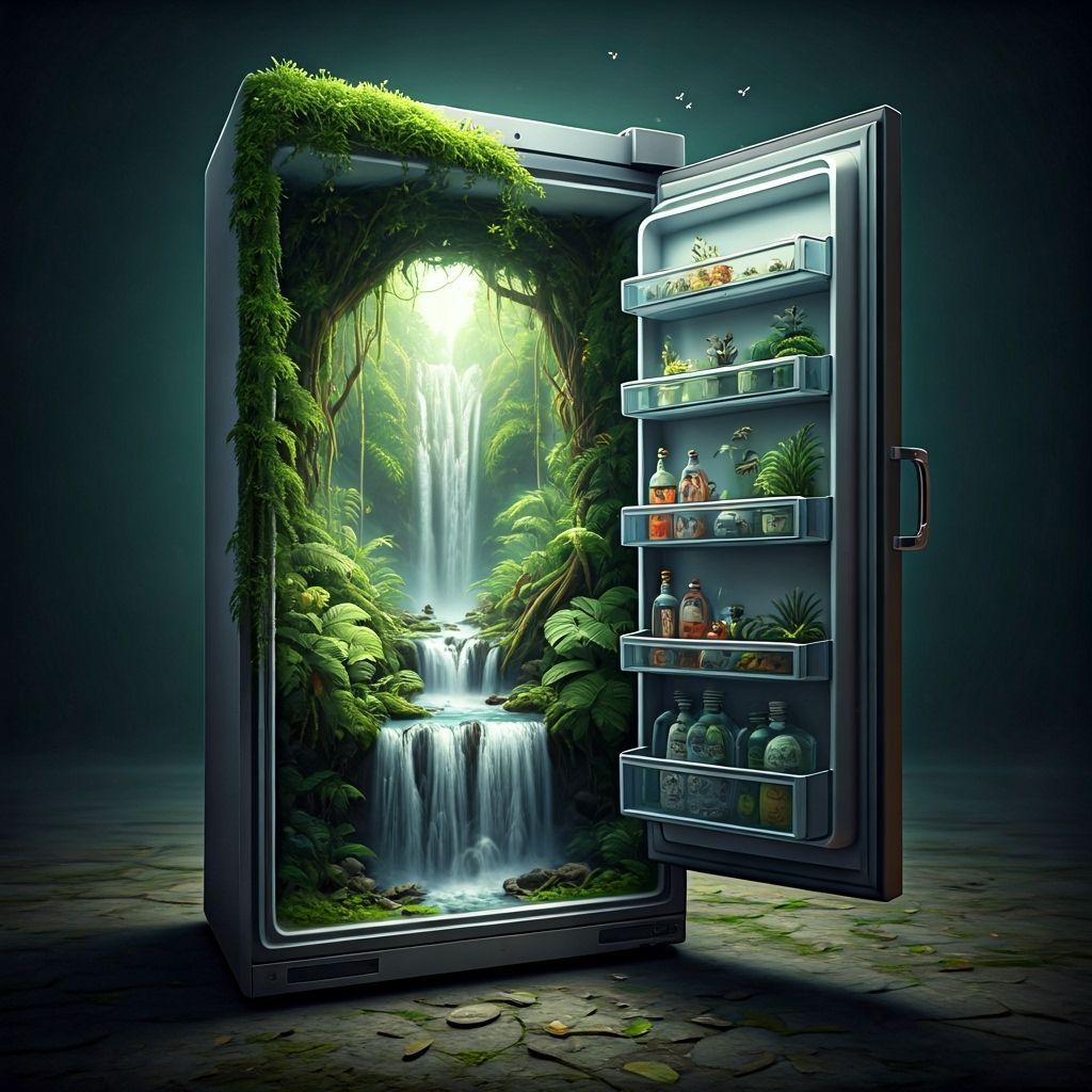 Miniature Rainforest Thrives Inside Refrigerator
