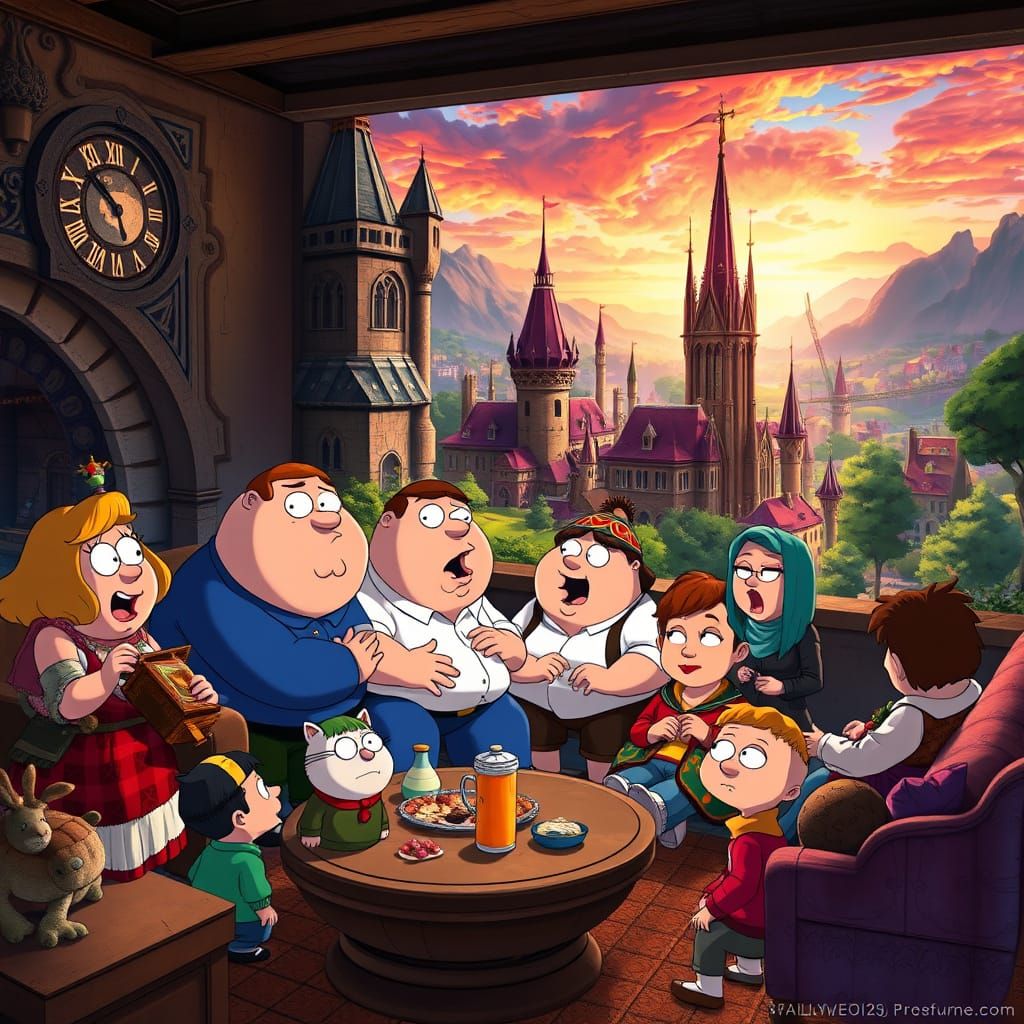 Whimsical Family Gathering in Quahog Fantasy