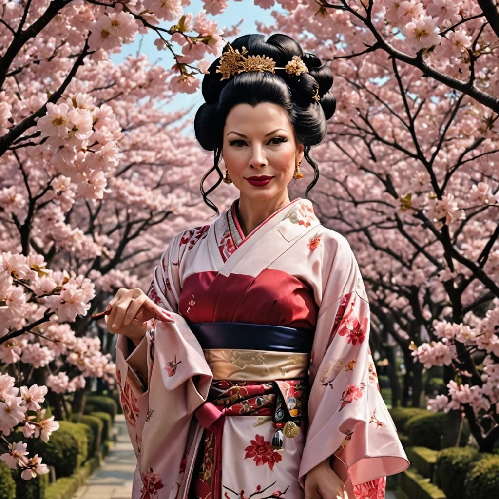 Fran Drescher as Geisha in Cherry Blossom Scene