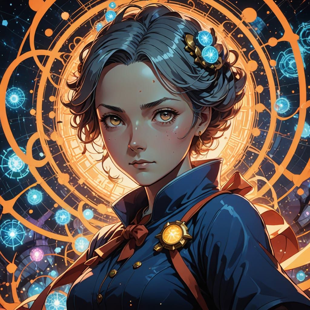 Radiant Marie Curie Magical Girl Anime Art