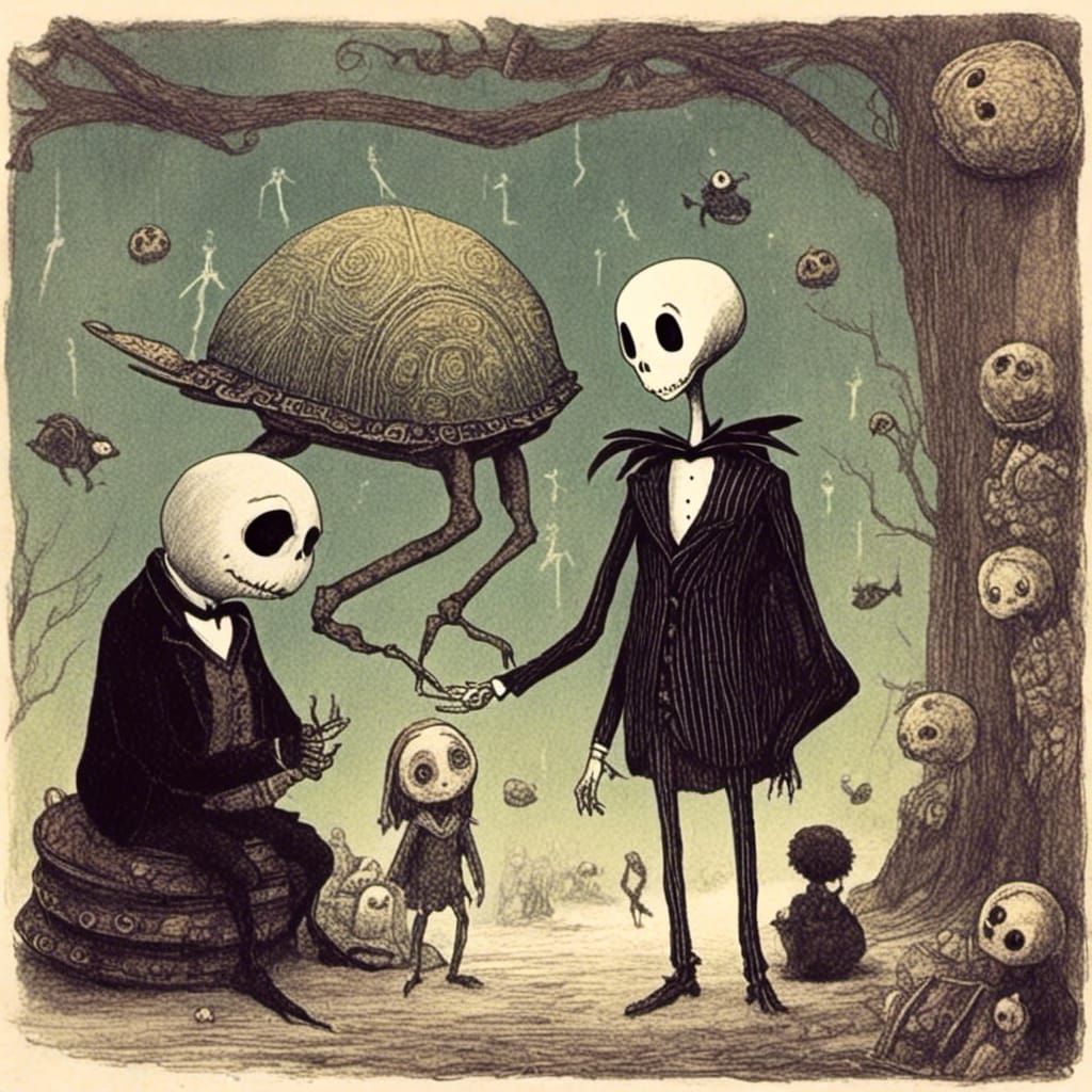 Jack Skellington Conversation in Dark Fantasy Style