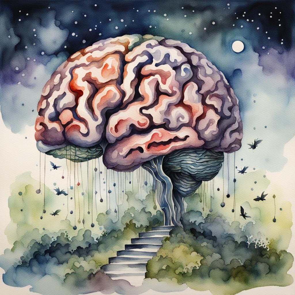 Haunted Brain: A Watercolor of Ghostly Jealousy