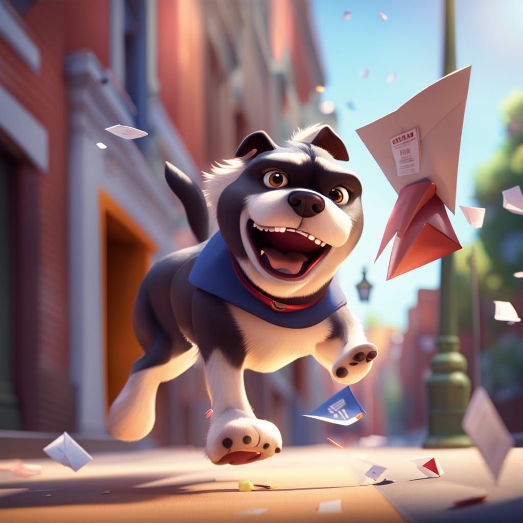Dog Chases Mailman: Pixar-Style 3D Animation
