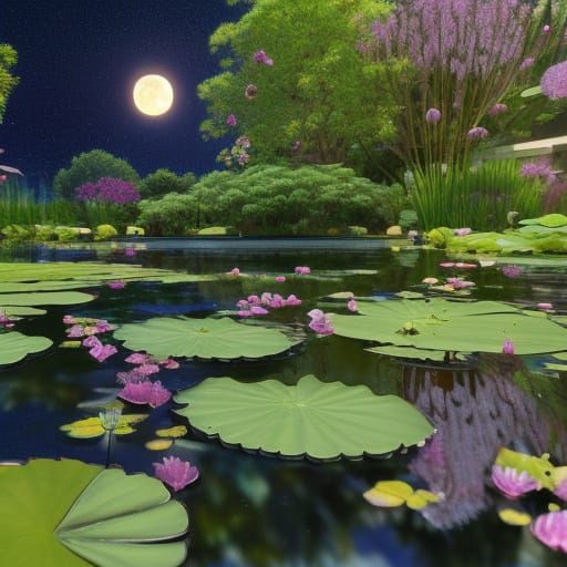 Vibrant Moonscape Oasis in Rich Atmospheric Detail