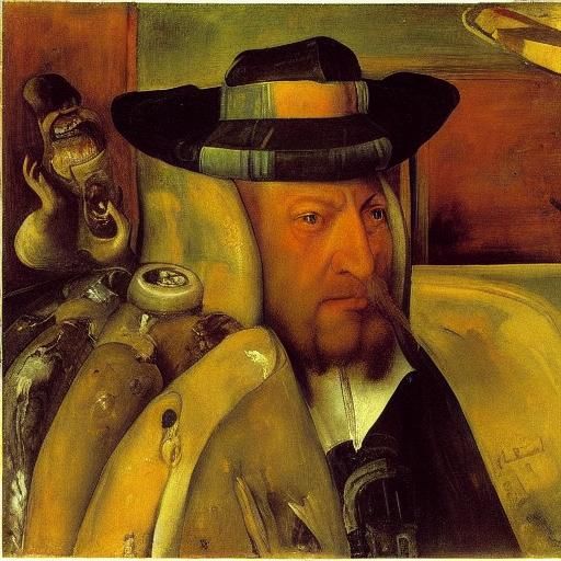 Clog Clearing Scene in Holbein, Soutine, Ensor Style