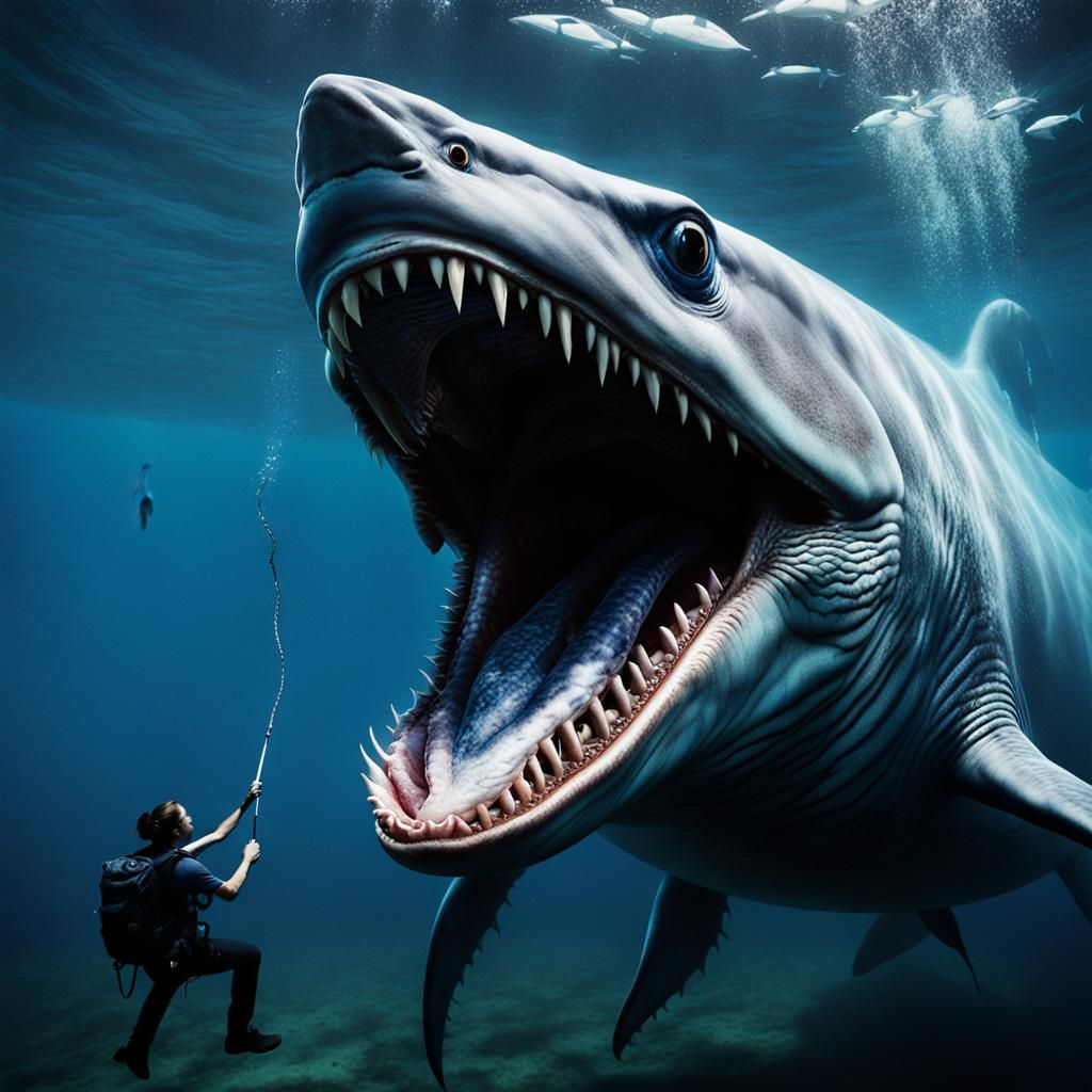 Horrifying Megalodon Sea Monster Stares Intently