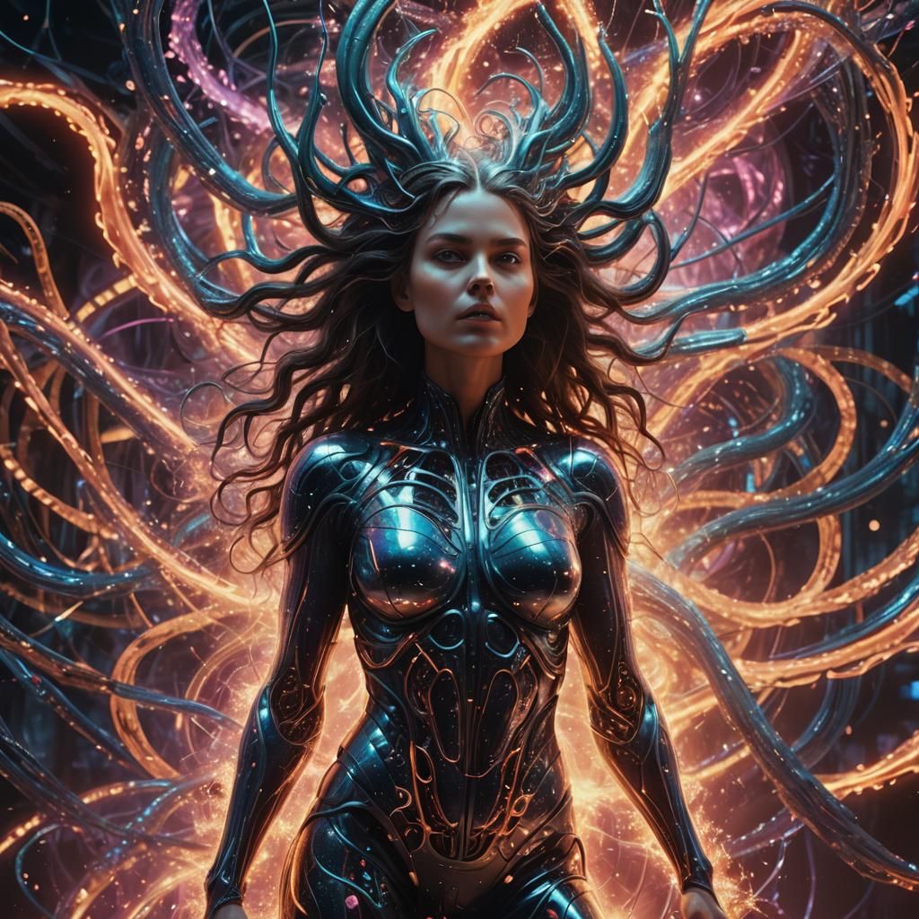 Energy Woman in Surreal 3D Digital Art