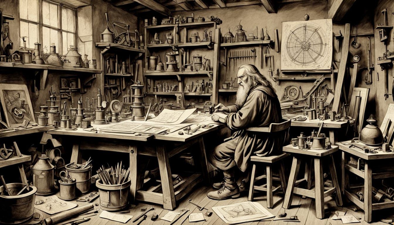 Renaissance Master in his Workshop