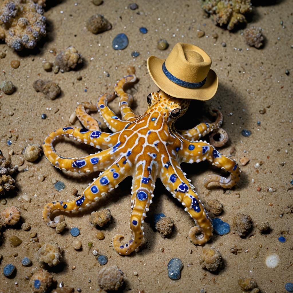Octopus in Cowboy Hat: An AI-Generated Delight