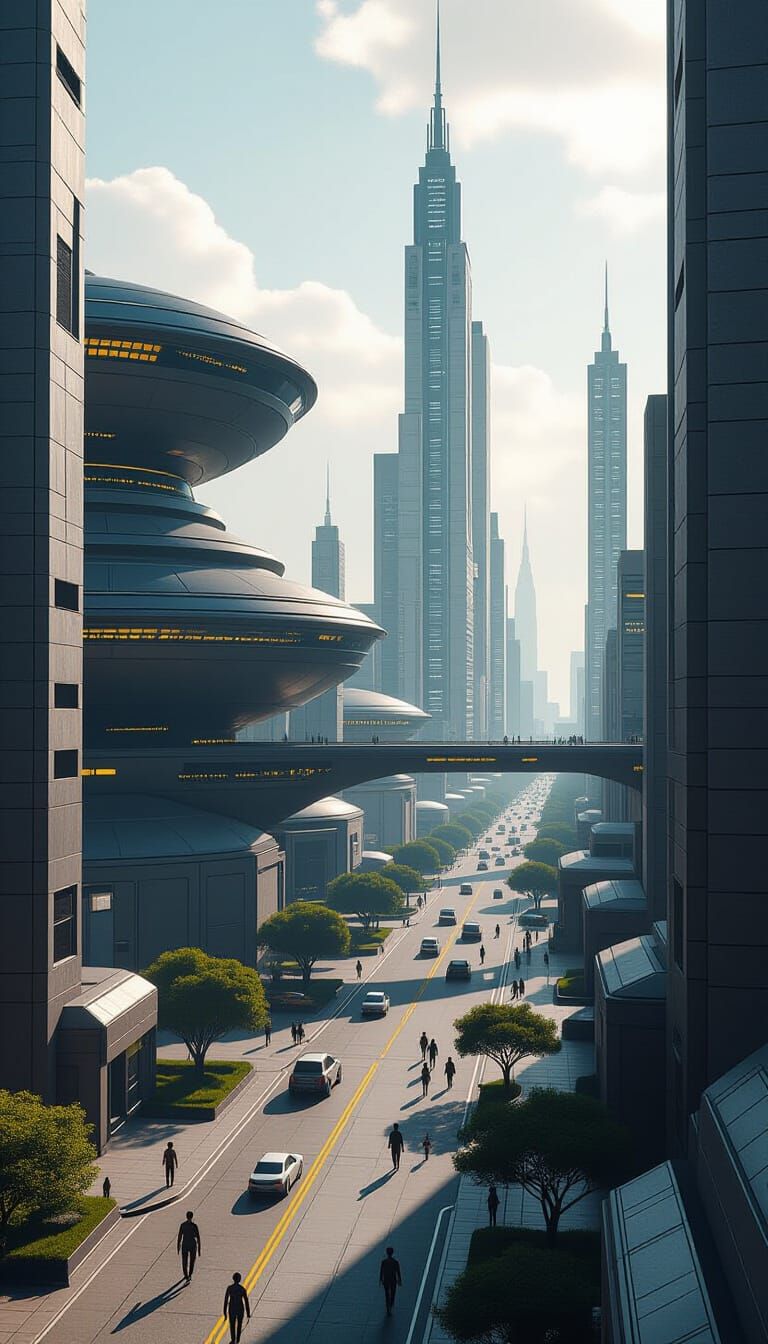 Kenyan-Inspired Afrofuturist Metropolis in Retrofuturist Sty...