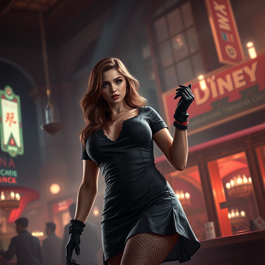 Demi Rose, hold up stockings, short dress, gloves