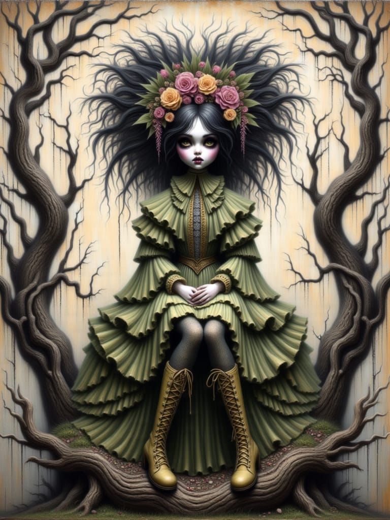 dryad in the forest