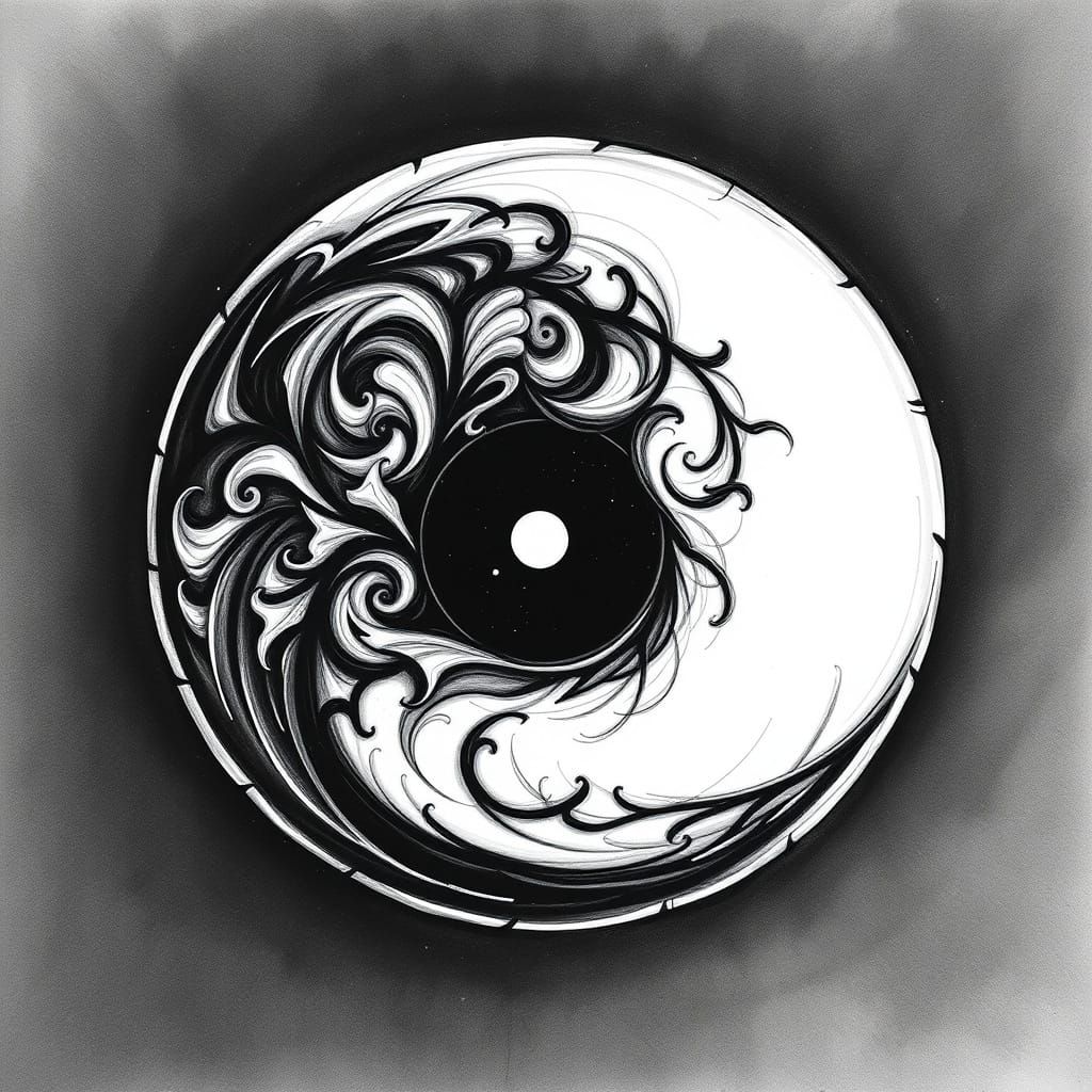 Hyperdetailed Yin Yang Talisman Drawing
