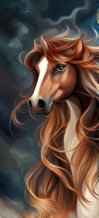 Red Clydesdale Centaur Goddess in Flowing Gown