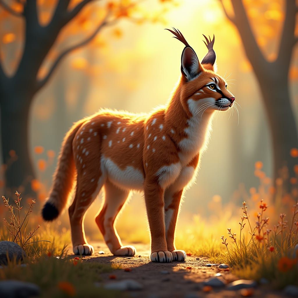 Bobcat in Sunlight: Fantasy Concept Art