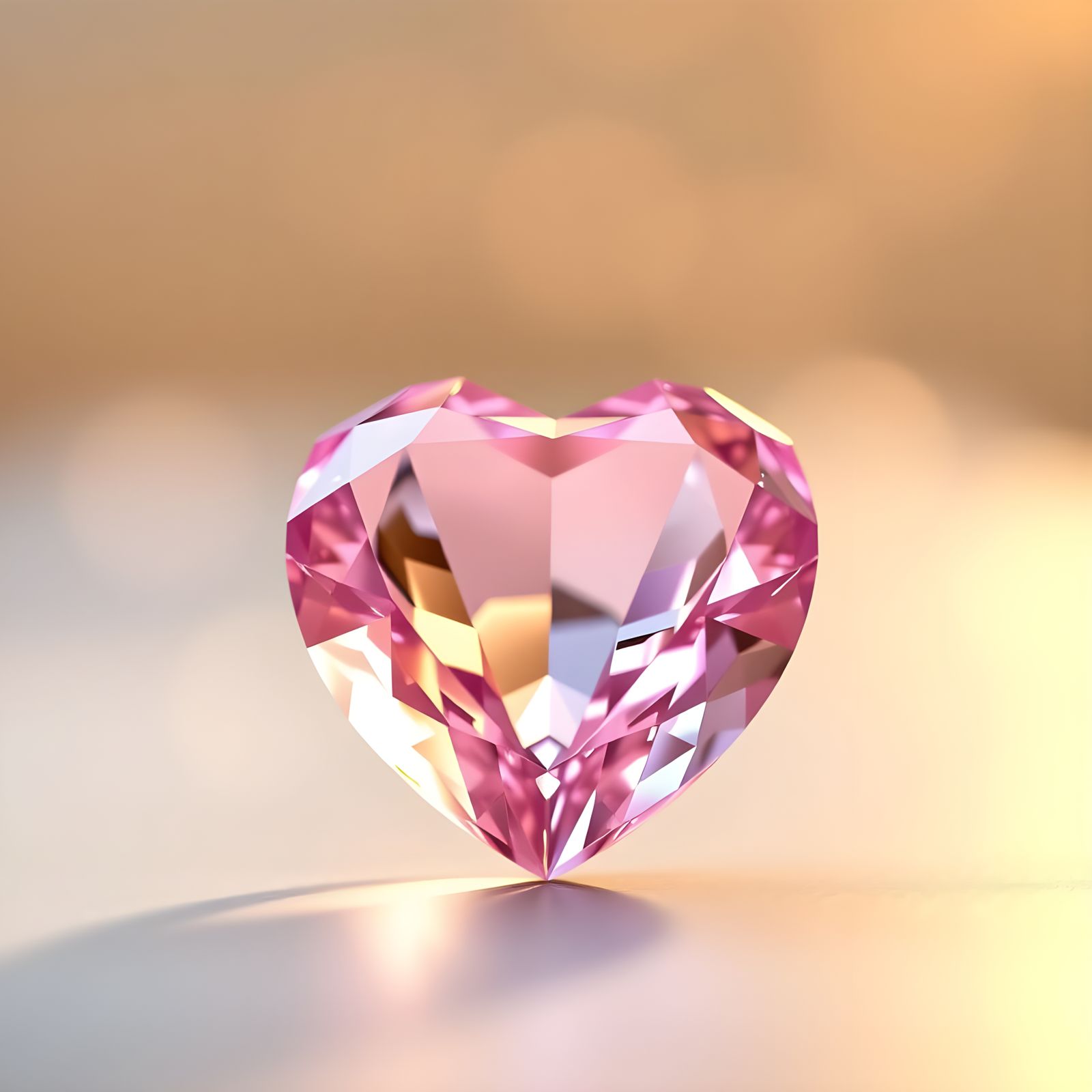 Pink Crystal Heart in Soft Focus