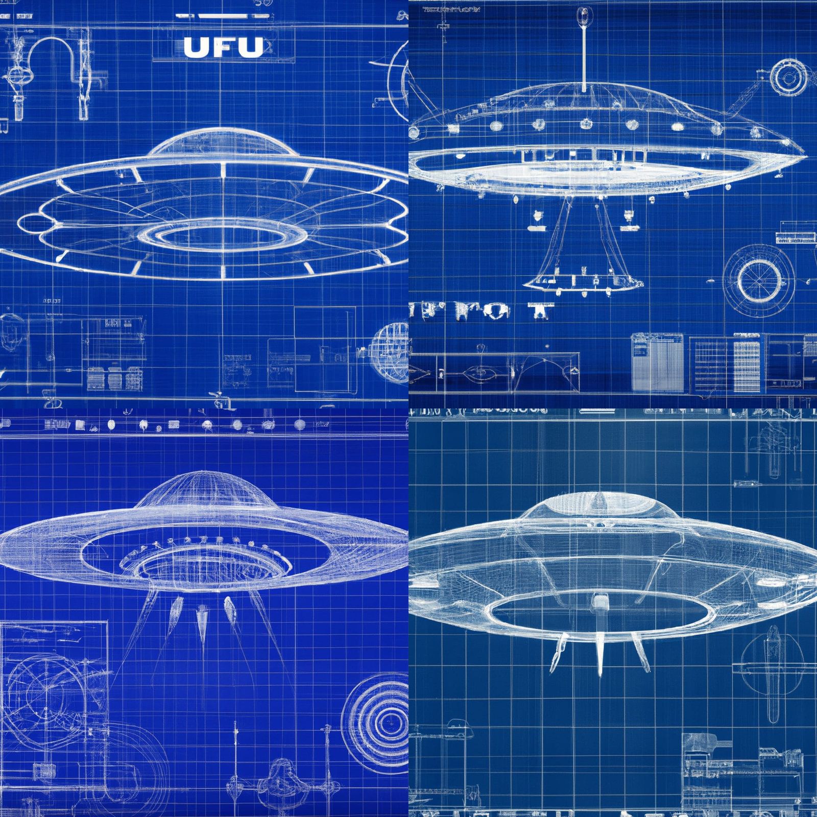 detailed blueprint of a UFO