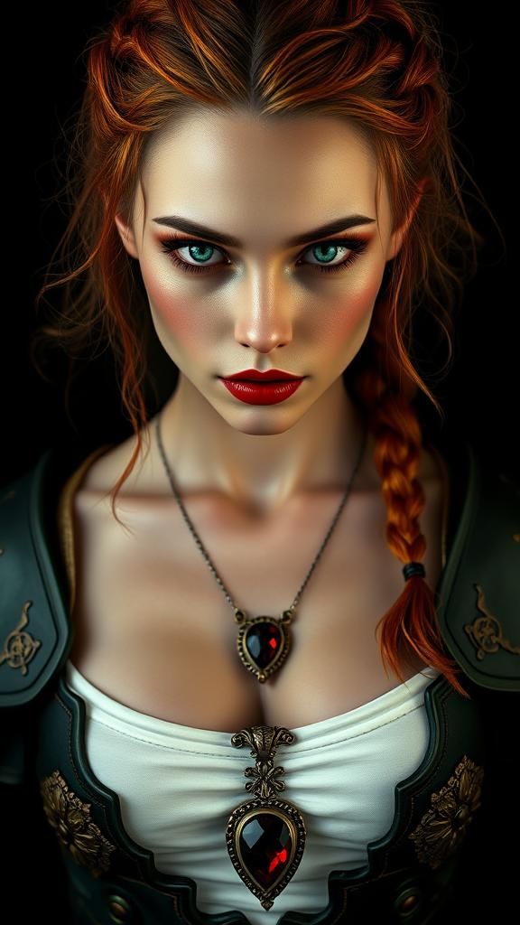 Vampire Woman in Gothic Armor, 3D Render