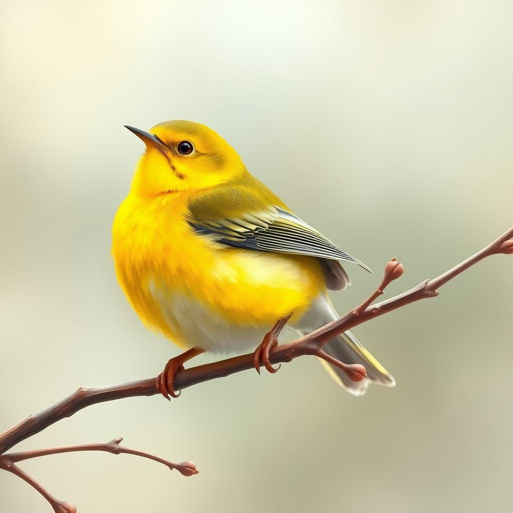 Canadian Warbler in Impressionist Style