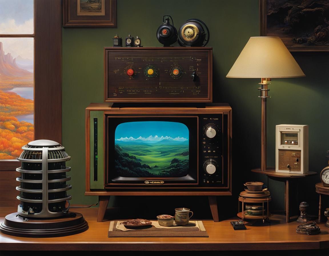 Surreal Thermostat Propaganda in Ghibli Style