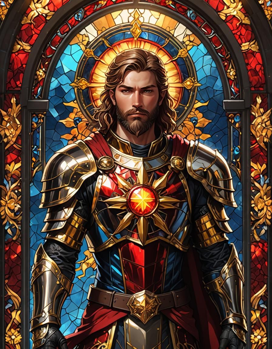 Vibrant Paladin Commander Illuminated by Radiant Sunlight