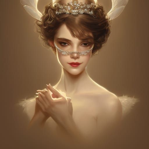 Ballerina Princess at Masquerade: Hyperdetailed Portrait