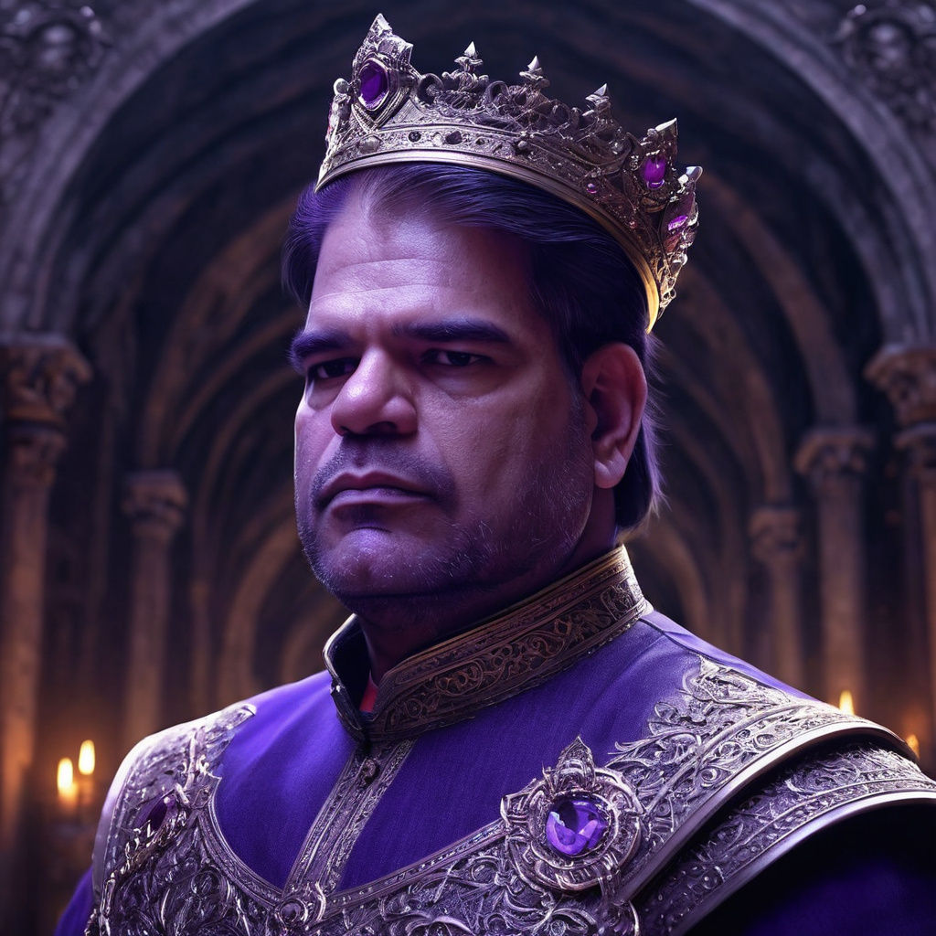 Dark Fantasy Royal Figure with Crown