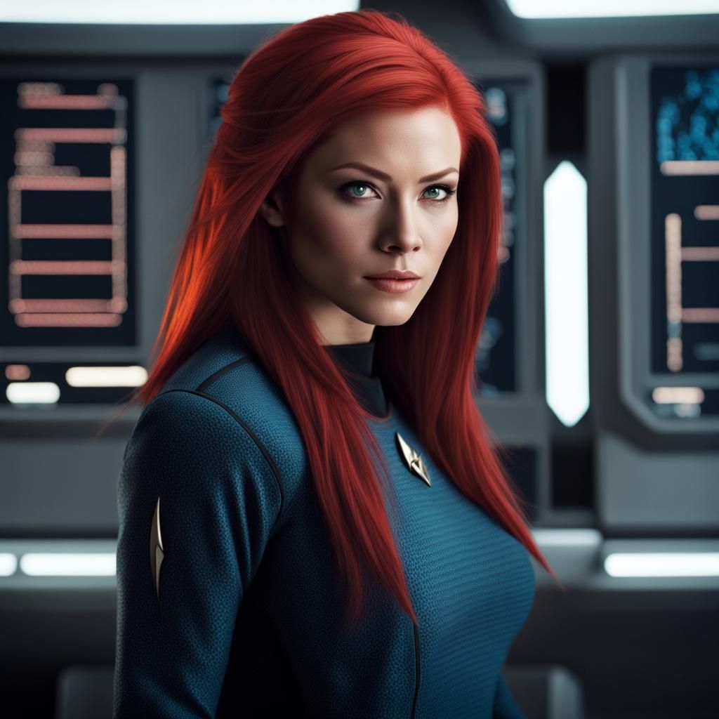 Beautiful Red-Haired Denobulan Woman from Star Trek