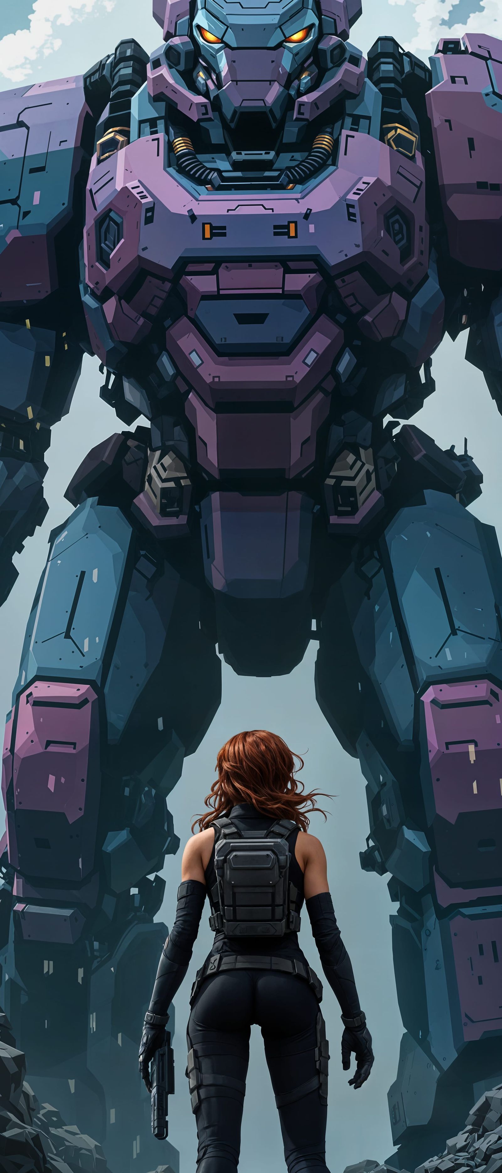 Pixel Art Black Widow in Metal Gear Solid Style