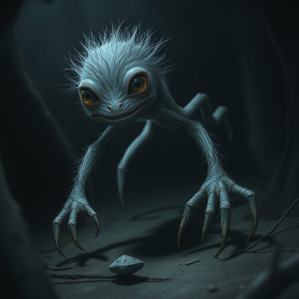 Spindly Creature Creeping in the Dark