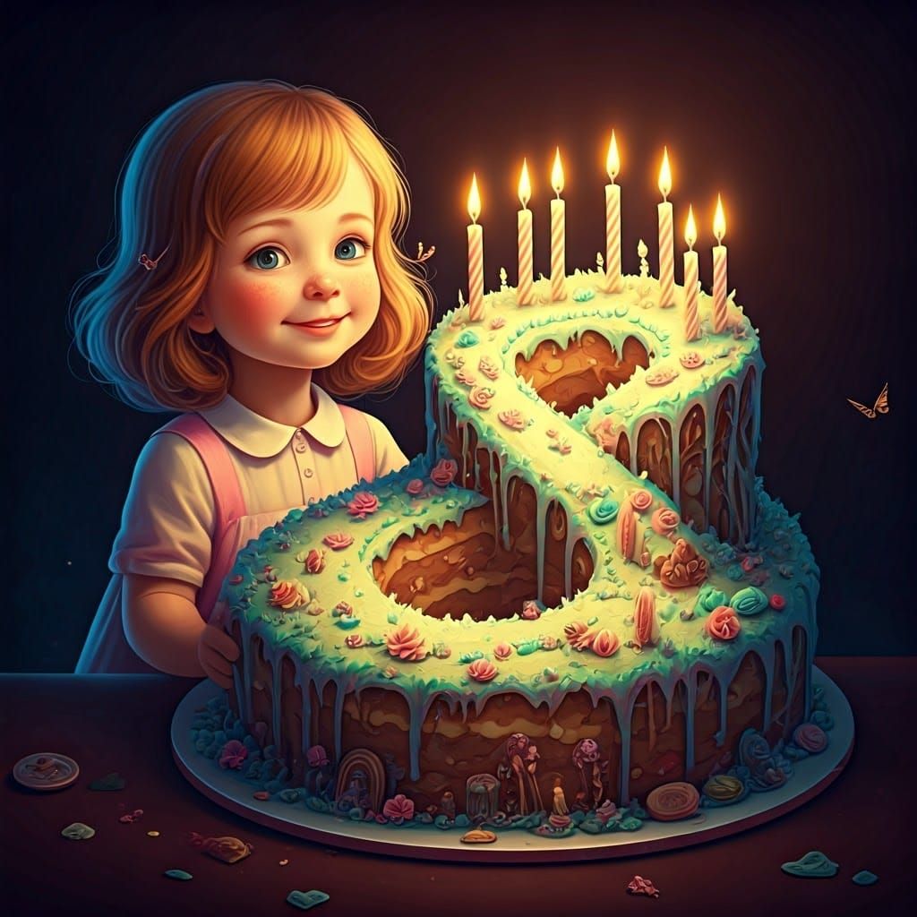 Majestic Fantasy Birthday Cake in Whimsical Style