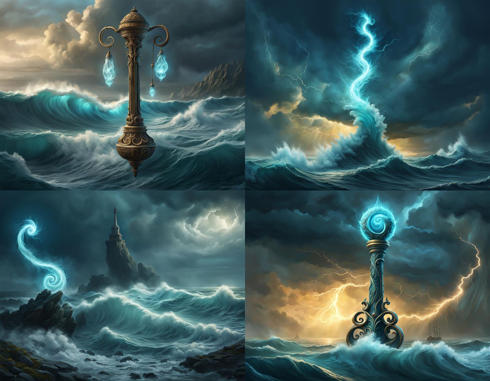 Magical Sea Storm Staff: Digital Concept Art