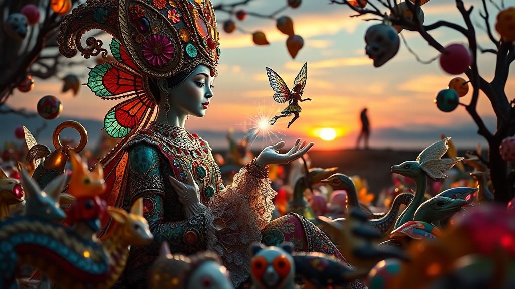 Enameled Glass Figurines in Surreal Bio Art