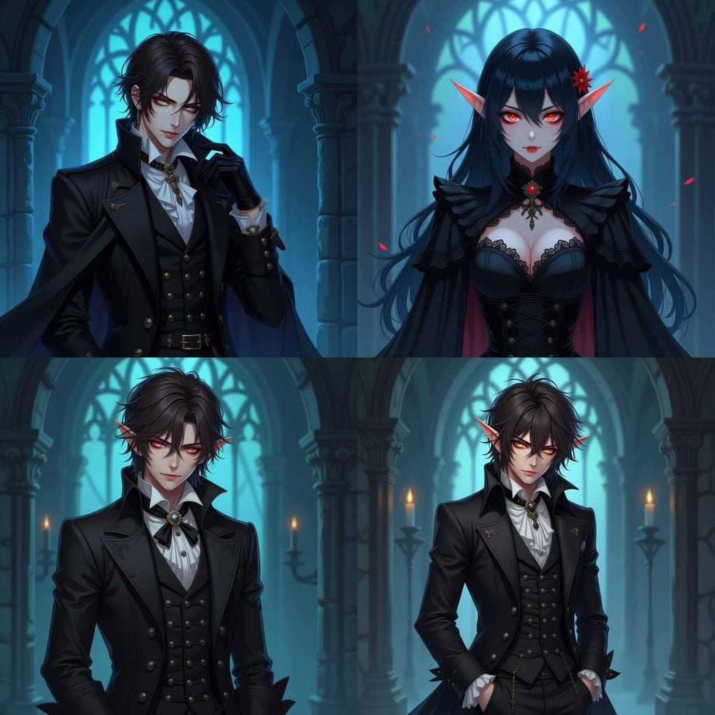 Emo Gothic Victorian Elf Anime Character