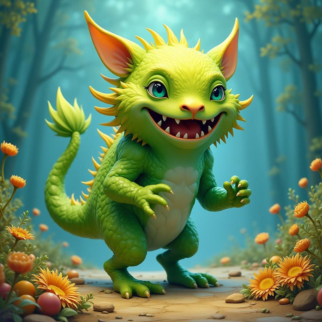 Anthropomorphic Gobstopper Character in Fantasy Style