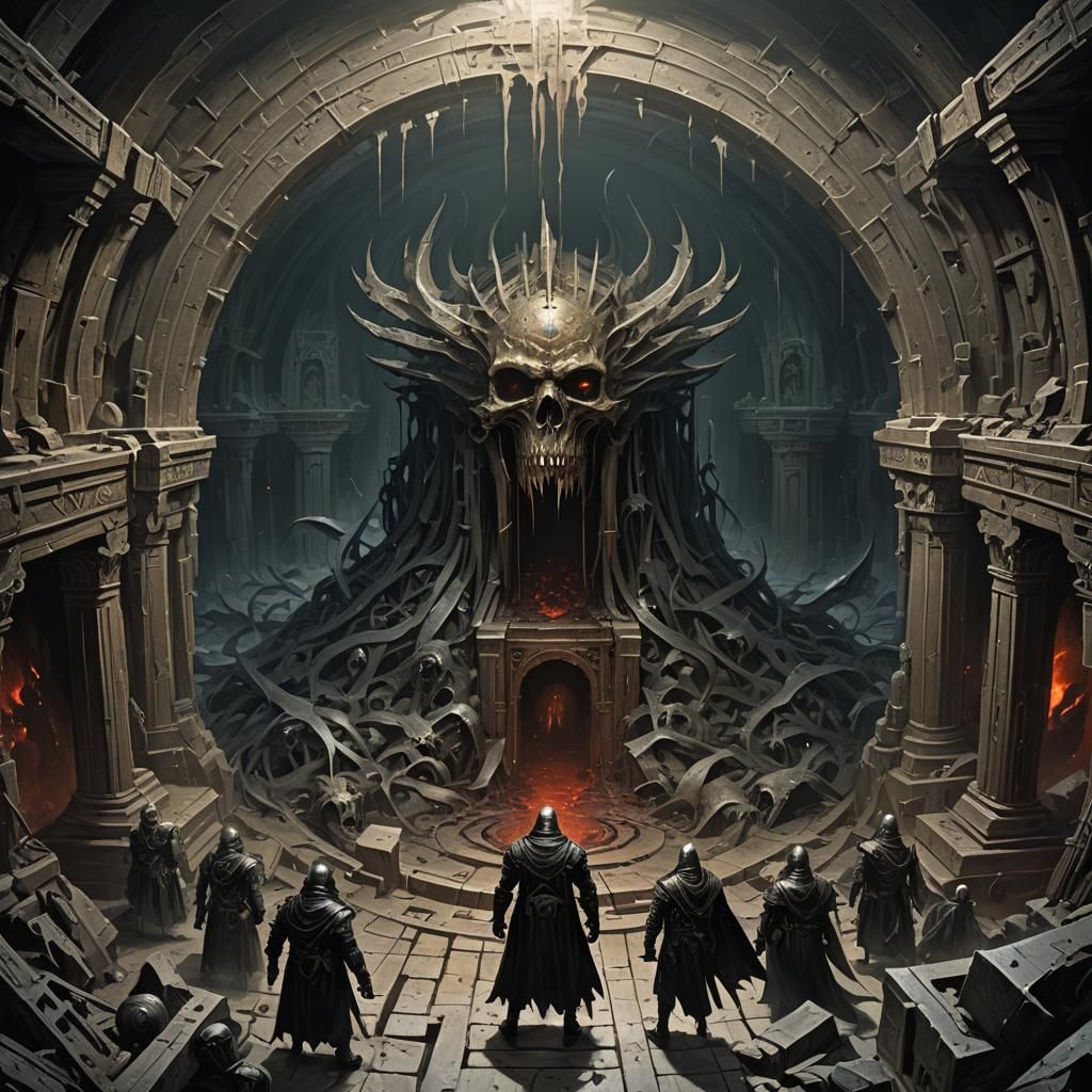 Sinister Abyssal Tomb: Digital Art