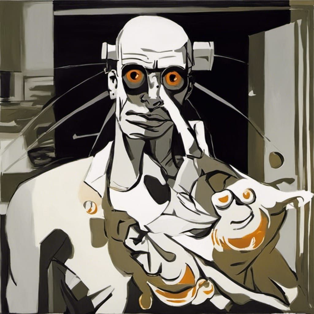 Abstract Tangerine Eyes: An AI Generated Concept