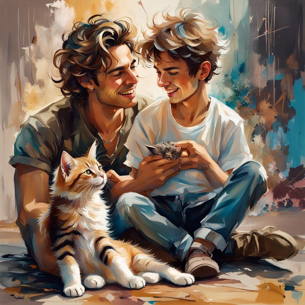 Father, Son, and Cats 240312A